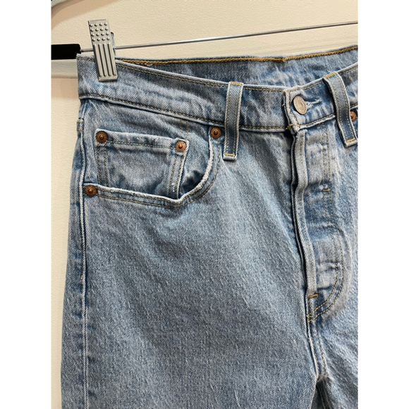 Levi's 501 Slinny Filifome Jeans 28x30 Button Fly High Rise Raw Hem Classic - Picture 3 of 12